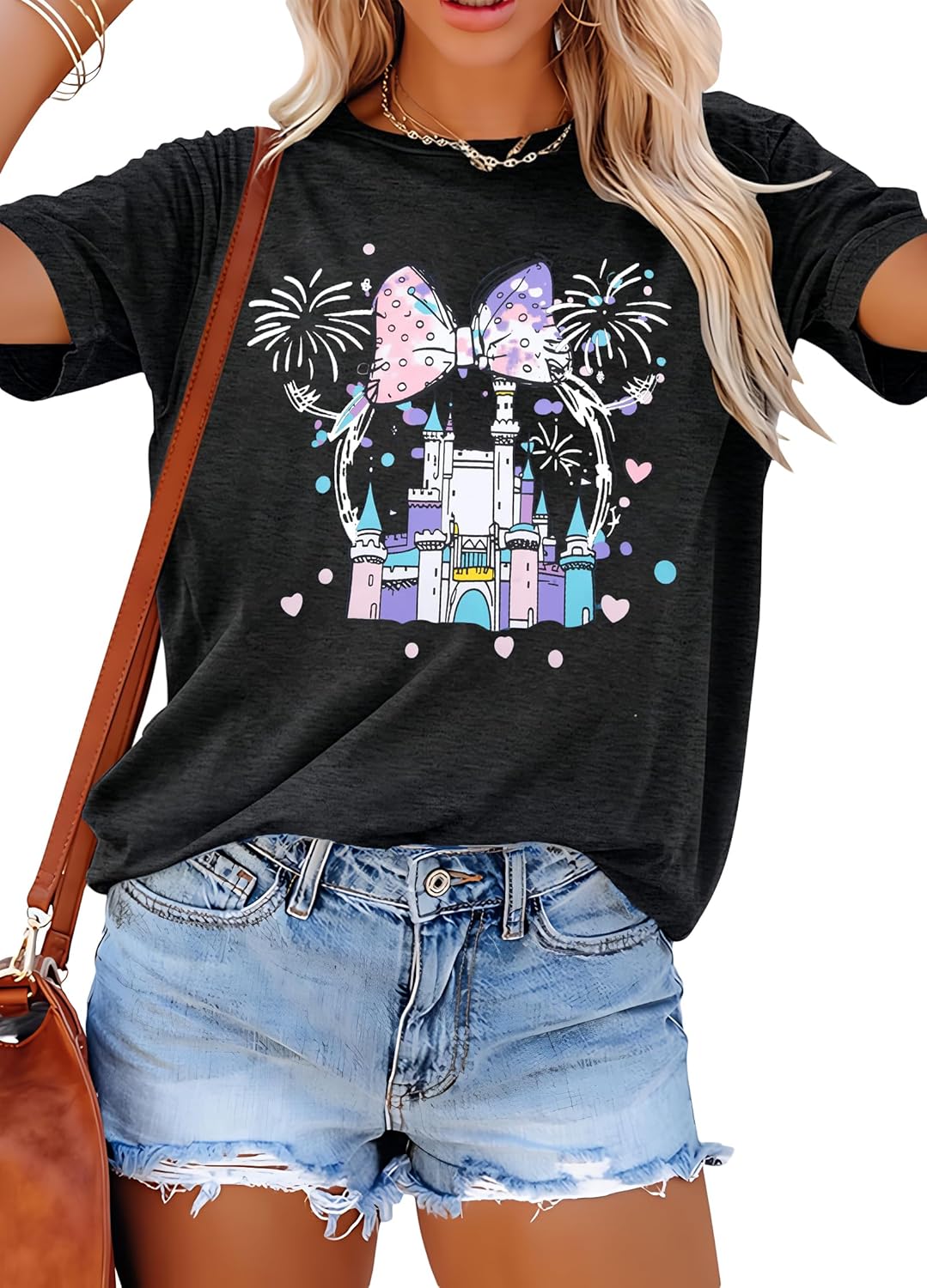 Camisetas de princesa mágica para mujer: camiseta de Magic Kingdom, camiseta de princesa, divertida camiseta familiar para vacaciones, camiseta casual para vacaciones