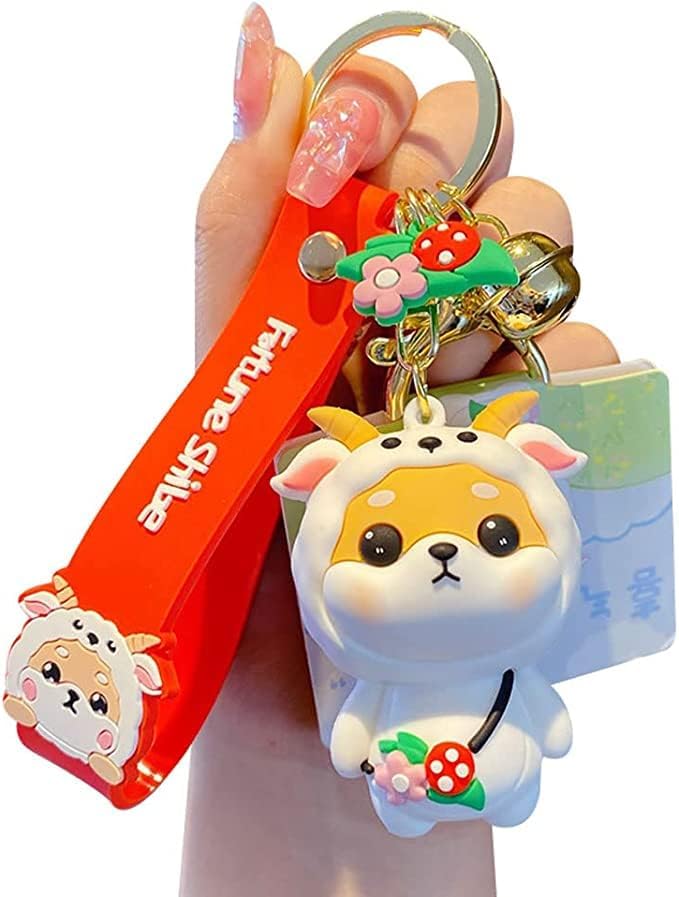 [AIXUAN] Cute Idea Chinese Zodiac Motif Lucky Animal Shiba Inu Pendant Keychain Keychain, Keyring Lovers Valentine's Day Present Pendant Handbag Rucksack Car Key Wrist Strap (Dog)