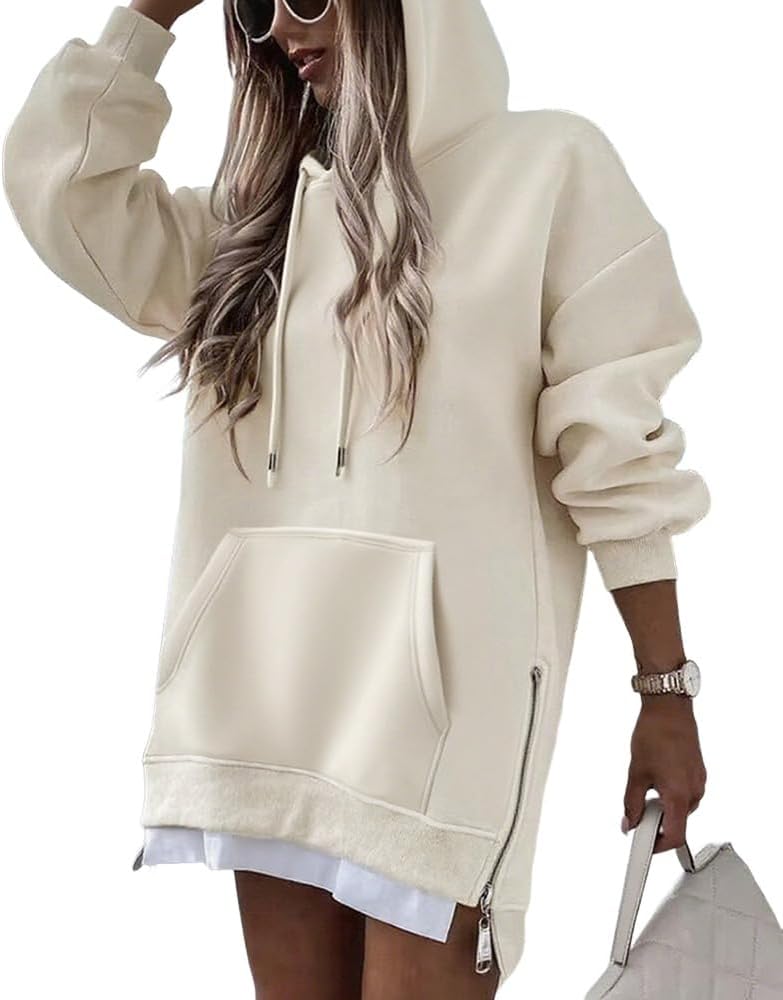 CHICME Vestido largo con capucha de gran tamaño para mujer, trajes de otoño 2025, sudadera de invierno