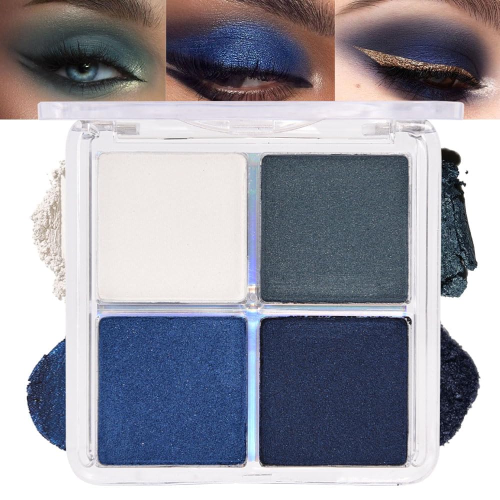 4 Colors Vanilla Nude Eyeshadow Palette, Light Beige Pink Ivory White Quads, Matte & Shimmer Soft Blendable Eye Shadow, Natural Everyday Makeup for Mature Skin, Vegan, Sombras de Ojos
