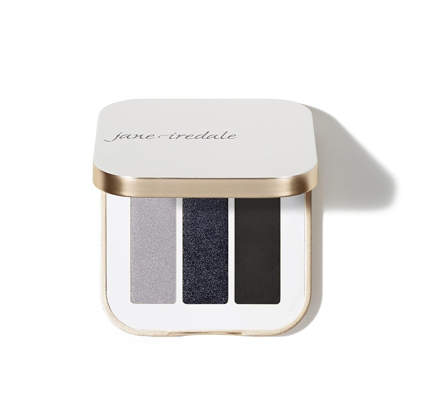 Sombra de ojos PurePressed triple de jane iredale, color mineral altamente pigmentado, fórmula de larga duración y resistente a arrugas, segura para ojos sensibles