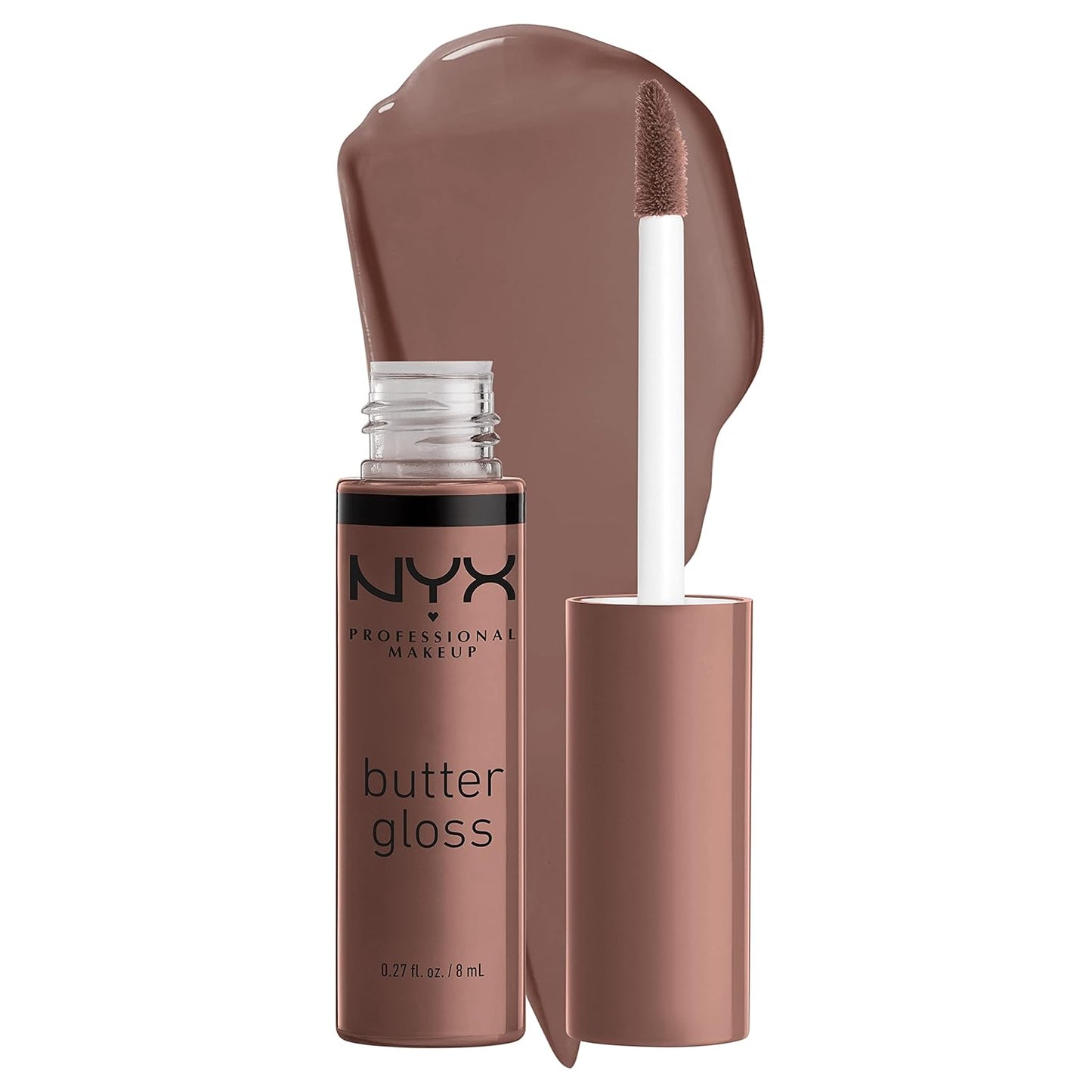 NYX MAQUILLAJE PROFESIONAL Brillo de mantequilla, brillo de labios no pegajoso - Tiramisu (Brown)