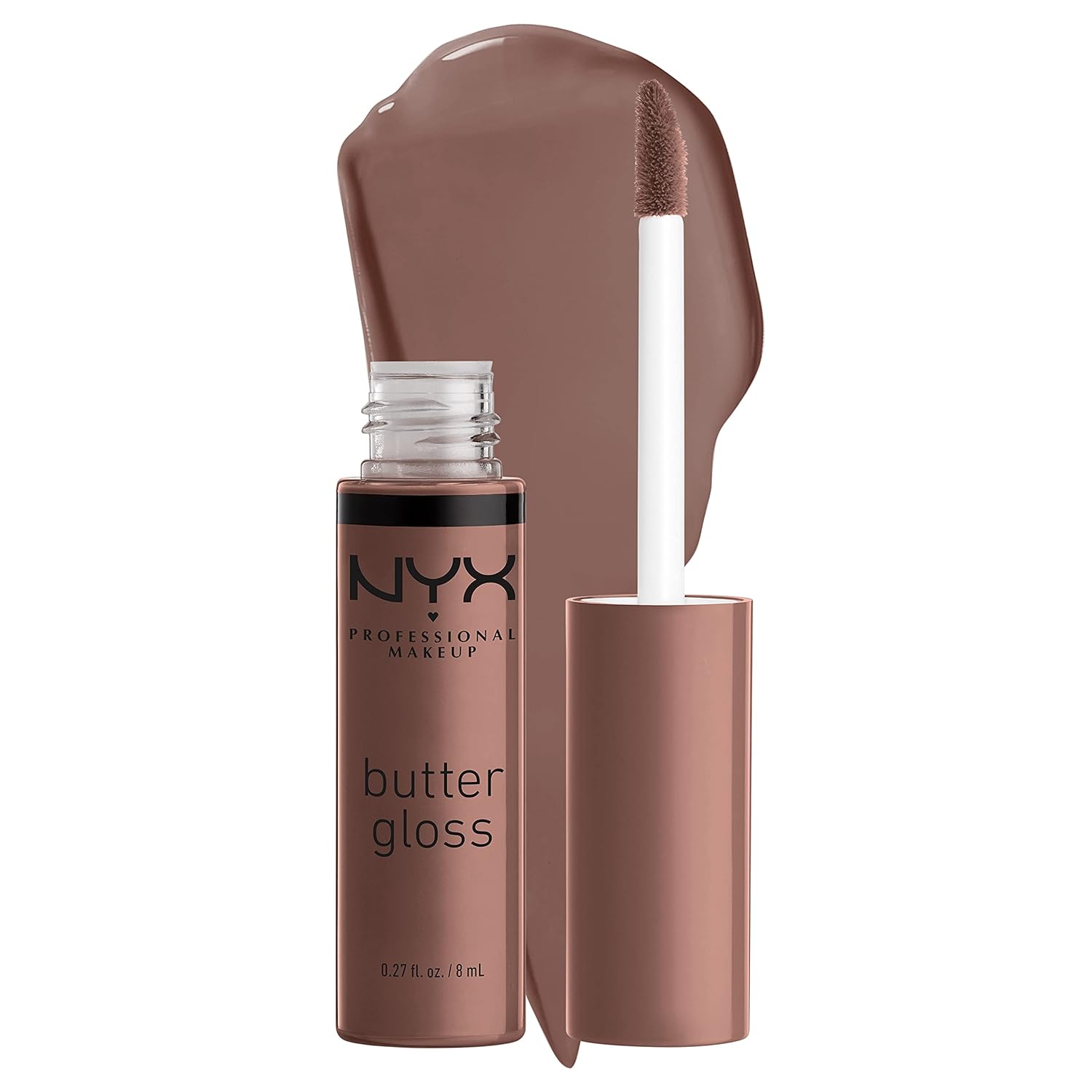 NYX MAQUILLAJE PROFESIONAL Brillo de mantequilla, brillo de labios no pegajoso - Tiramisu (Brown)