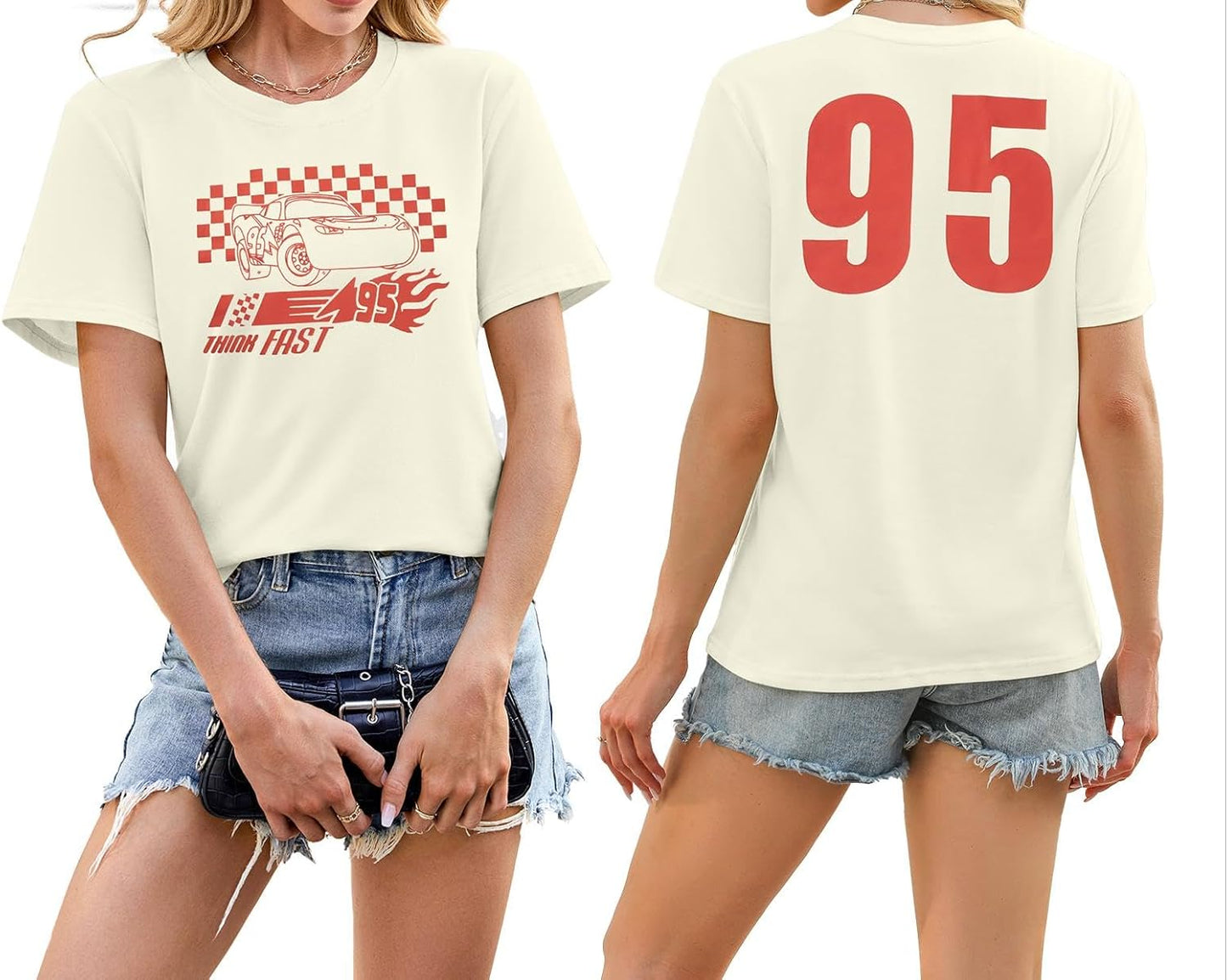 Camisas de coche para mujer, camisetas de Magic Kingdom, camisetas de carreras de coches, camisa de manga corta para viaje de vacaciones