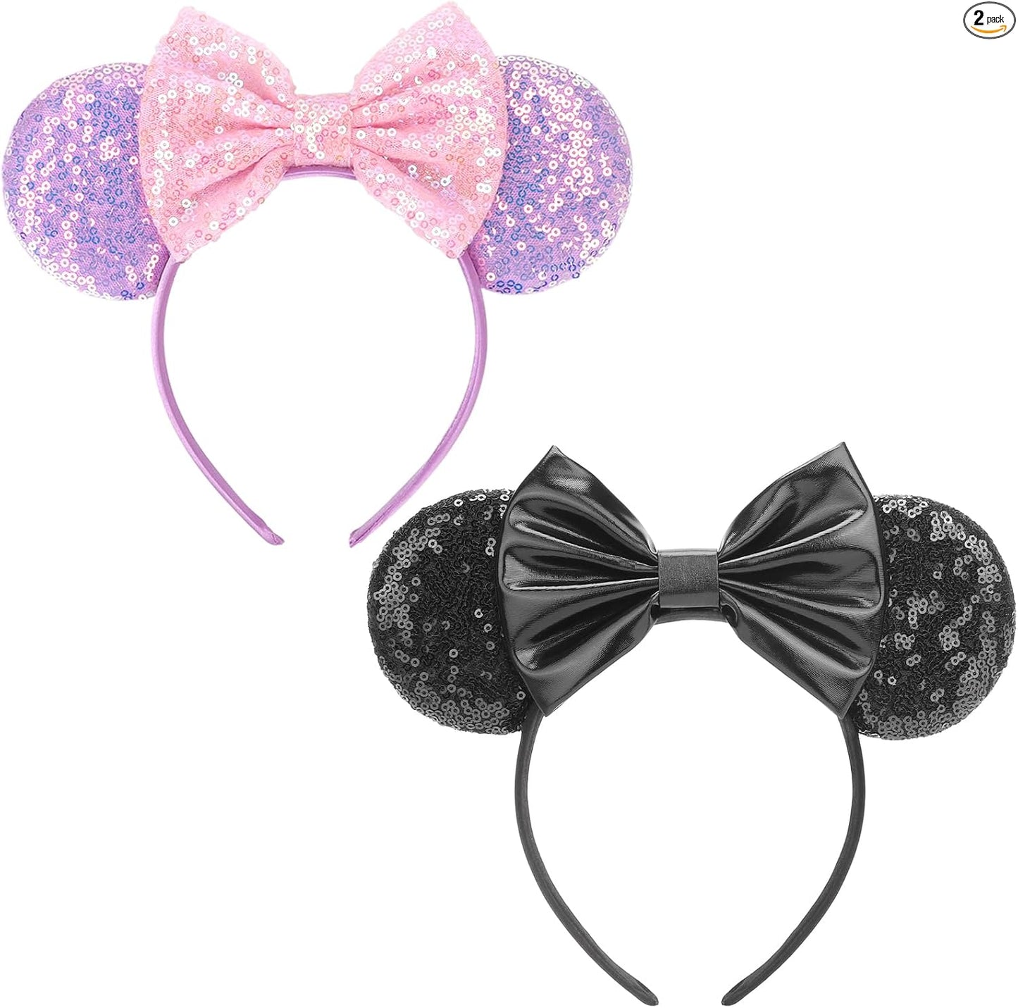 DRESHOW Mouse Ears Bow Headbands Sequins Party Decoration Cosplay Costume for Women
