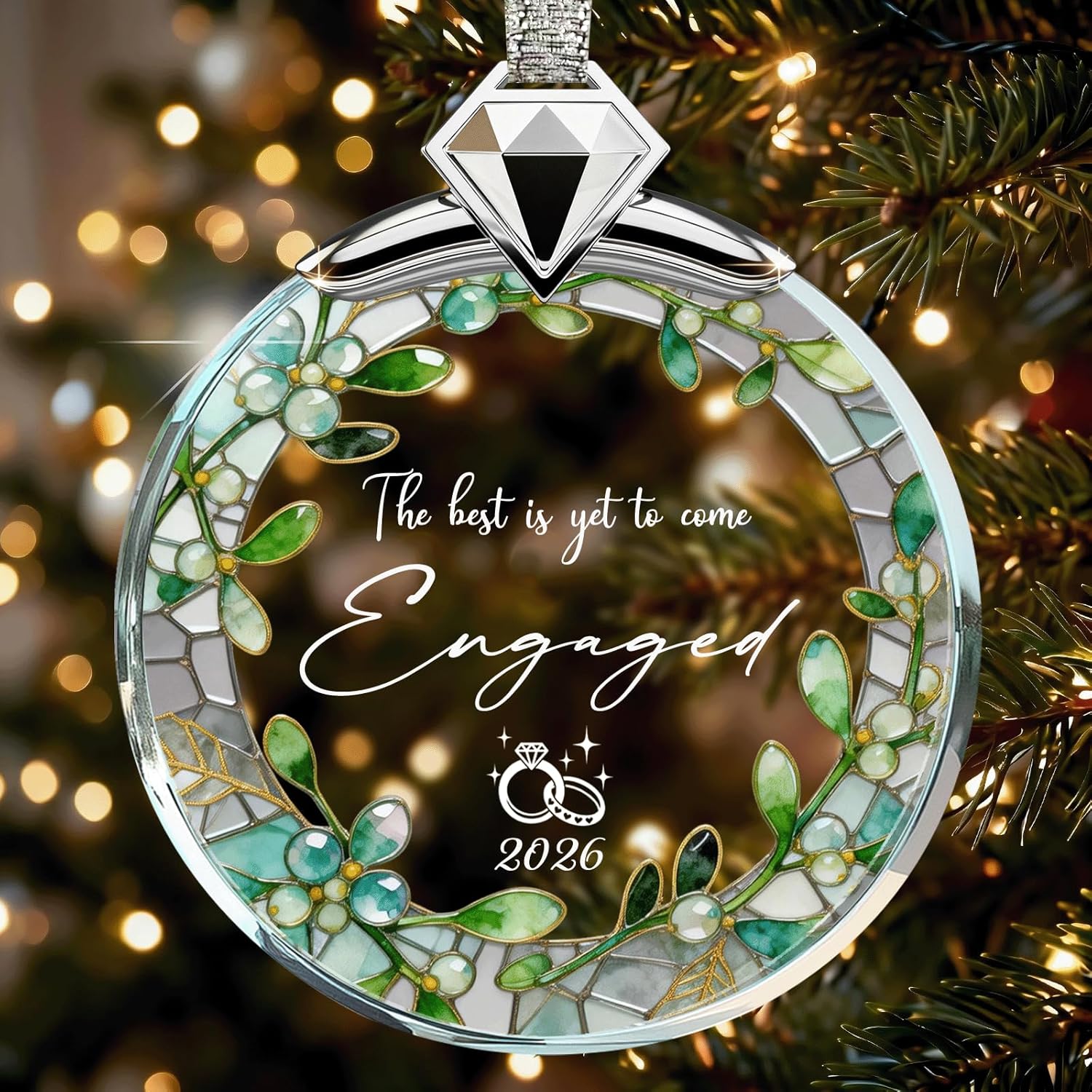 Regalos de boda para parejas, cristal de cristal 2026, adorno de primera Navidad para casados, ideas de regalos de boda para recién casados, regalos de despedida de soltera para novia-05