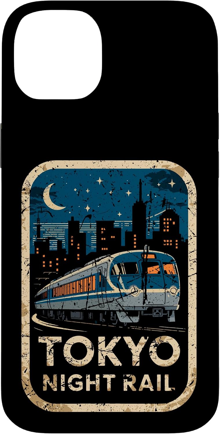 東京 夜行レール 日本 ビンテージ 都市列車 アニメ お土産 スマホケース iPhone 15 用