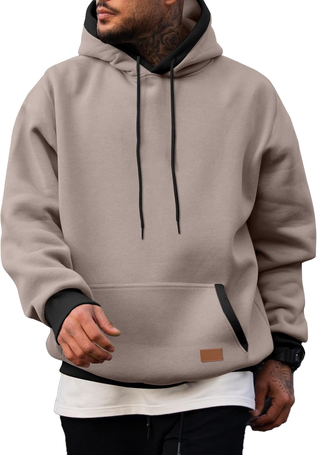 JMIERR - Sudaderas con capucha de algodón para hombre, casuales, de manga larga, con cordón, de forro polar, con bolsillos