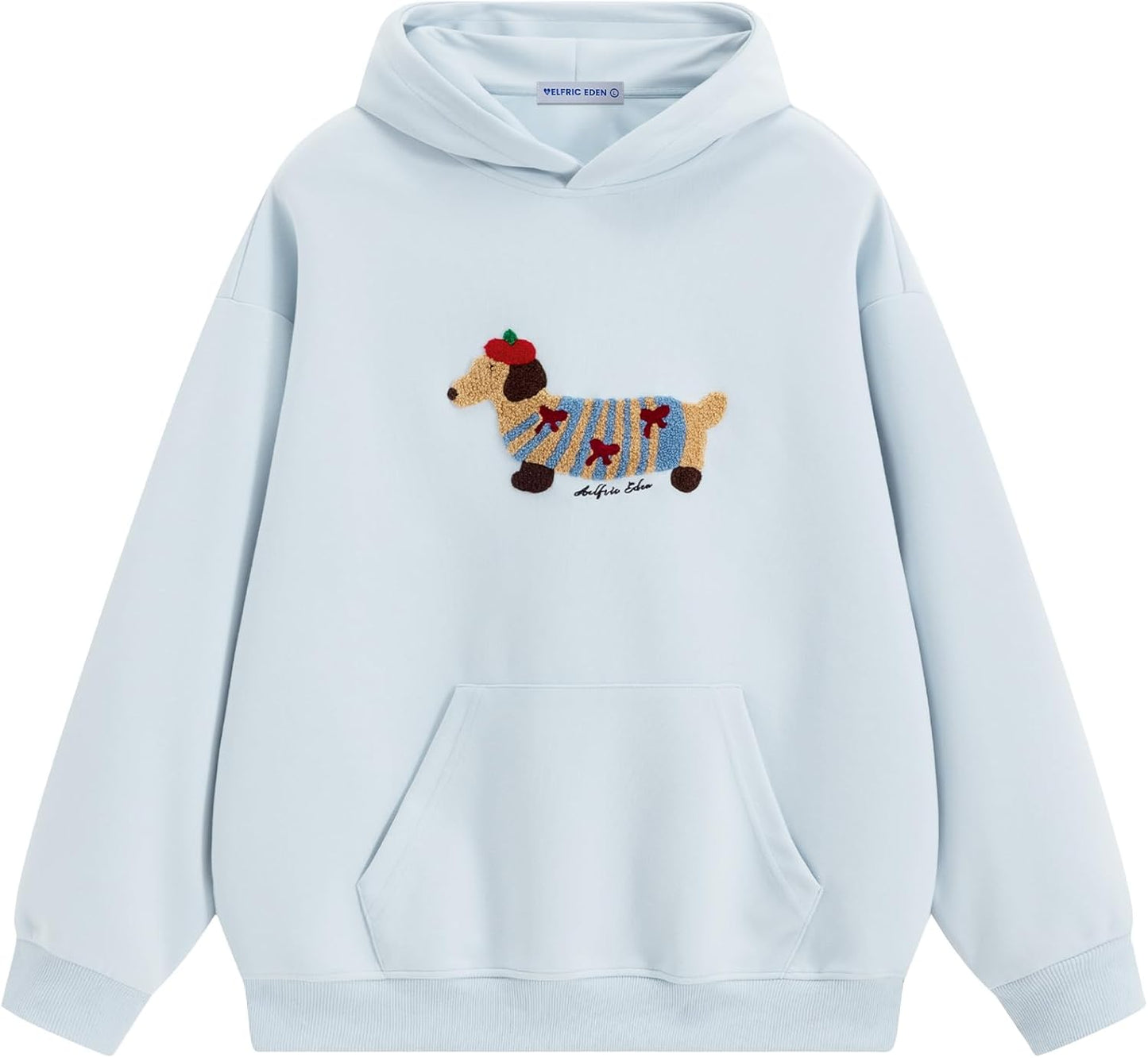 Aelfric Eden sudadera con capucha de perro de dibujos animados para parejas, sudadera con capucha de manga larga, sudaderas holgadas 2025