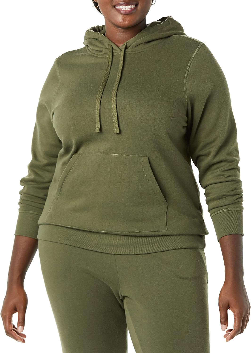 Essentials Sudadera con capucha, de vellón, para mujer