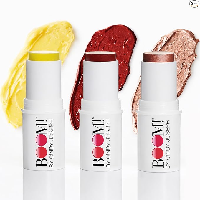 Barra y lápiz labial Boomstick Golden Peach® Warm Coral-Peach Blush | Multistick, vegano, maquillaje para mujeres mayores, piel madura, por Cindy Joseph