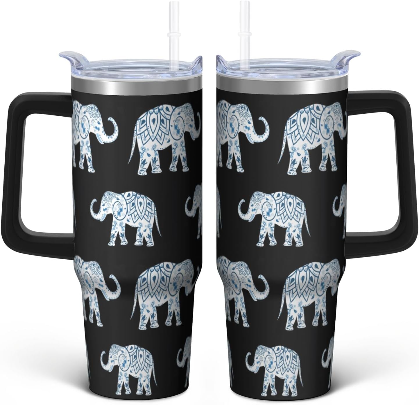 Vaso de mariposa con asa y pajita, botella de agua de viaje de 30 onzas con tapa, taza aislada de acero inoxidable, regalos de cumpleaños para mujeres amantes de los animales