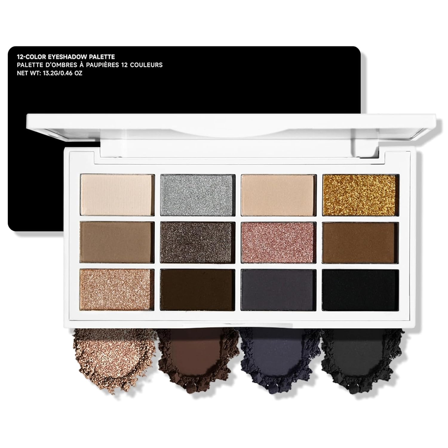 Erinde 10 colores paleta de sombra de ojos desnuda, paleta de maquillaje de sombra de ojos mate marrón taupe, paleta de ojos ahumados gris neutro, ultra-mezclable, sombra de ojos natural de larga