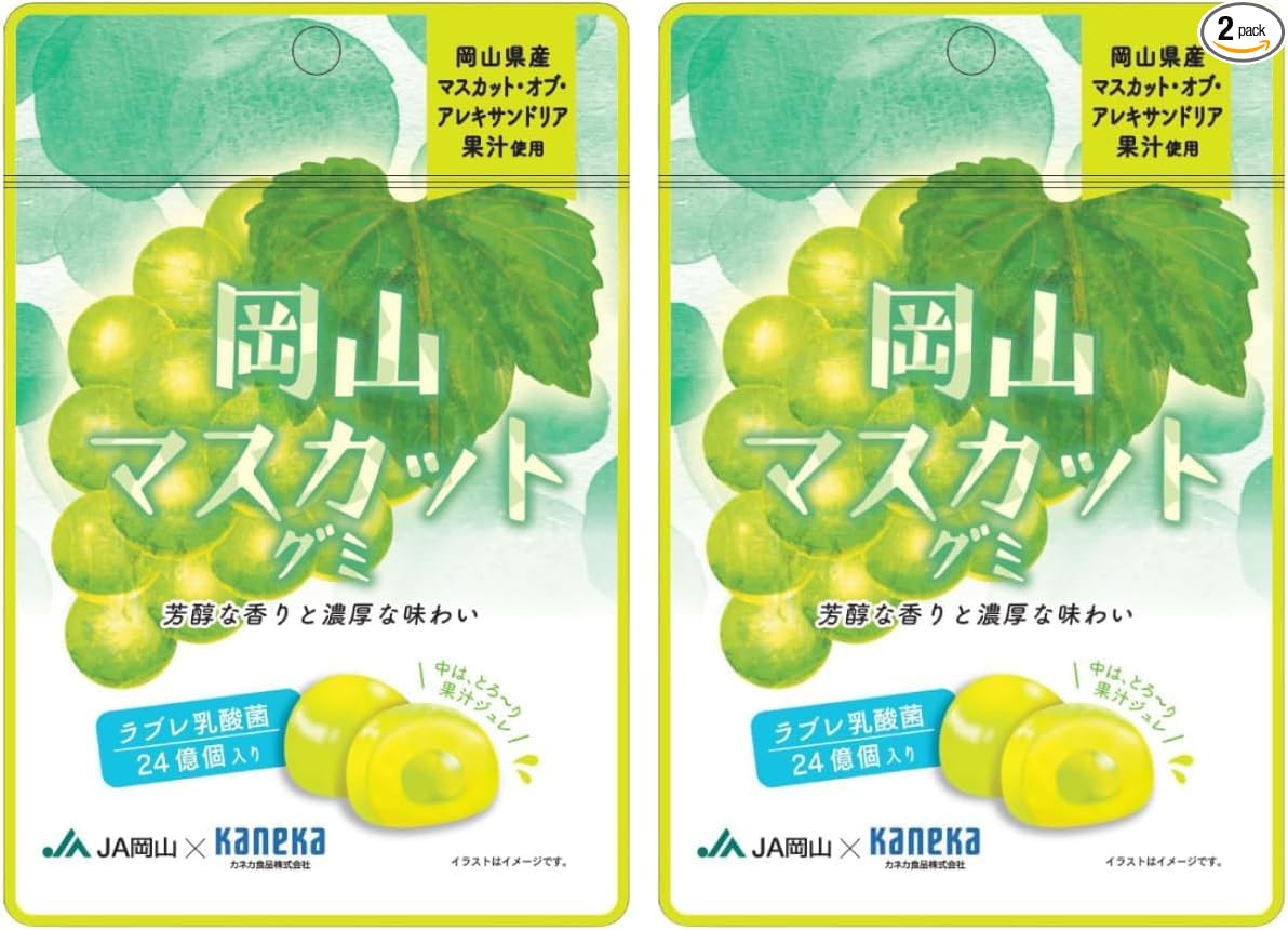 【10-Bag Set】KANEKA Food Products Okayama Muscat Gummy, Juice Gummy with Lactobacillus Love, 1.4 oz (40 g) x 10 Bags Popular Large Capacity