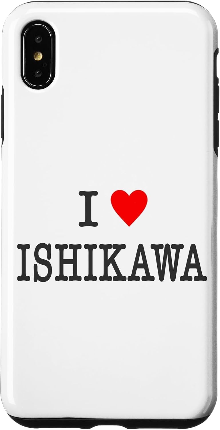 アイラブ・ISHIKAWA 石川（I Love ハート）【47都道府県】ジモT ティ 地元愛 旅行 グッズ お土産 面白 スマホケース iPhone 7 Plus/8 Plus 用