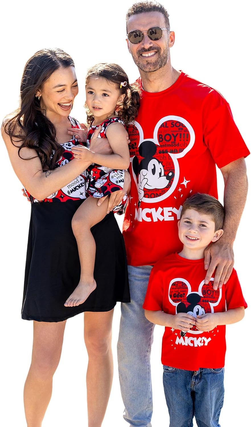 Disney Mickey and Friends Conjuntos Familiares a Juego Vestidos sin Mangas y Camisas de Manga Corta para Mamá y Yo