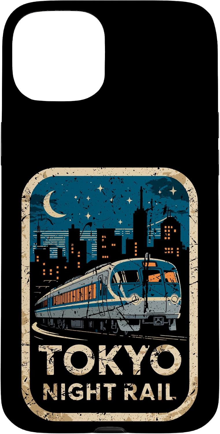 東京 夜行レール 日本 ビンテージ 都市列車 アニメ お土産 スマホケース iPhone 15 用