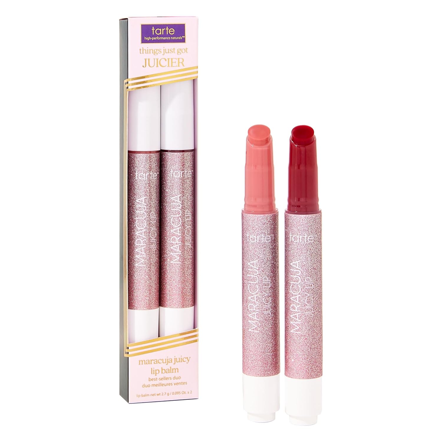 tarte maracuja jugoso bálsamo labial brillante – Mantequilla labial nutritiva viral con color y alta hidratación brillante, cuidado de la piel infundido con vitamina E, vegano y libre de crueldad