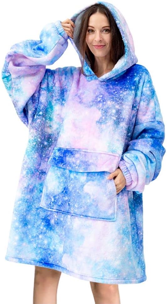 Mewkou - Manta con capucha portátil para adultos, manta con capucha de forro polar sherpa de gran tamaño para mujeres y hombres, Dachshund