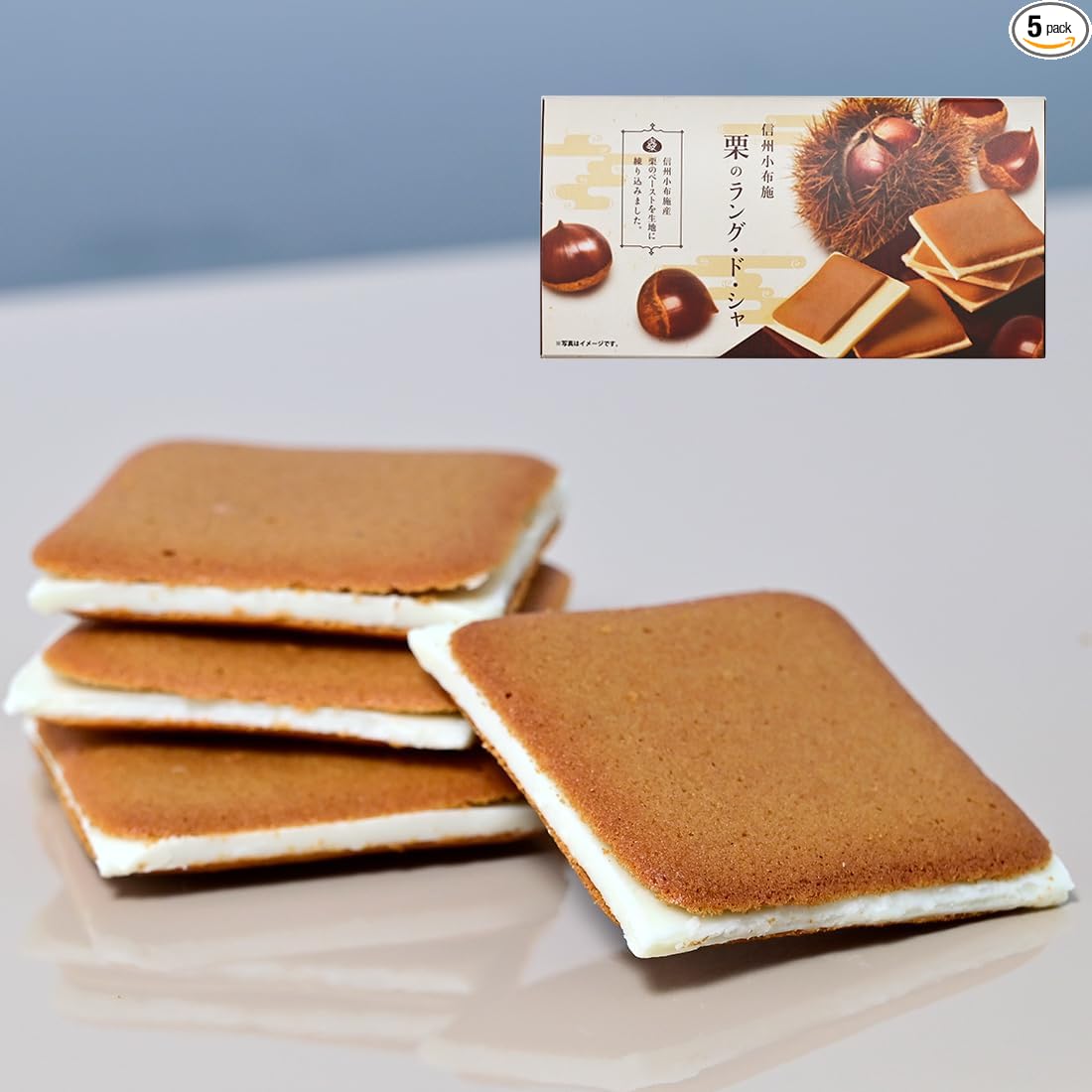 Shinshu Kobushi Chestnut Langdosha Pack of 12 (Summer Cool Delivery) (1 Box, 12 Sheets)