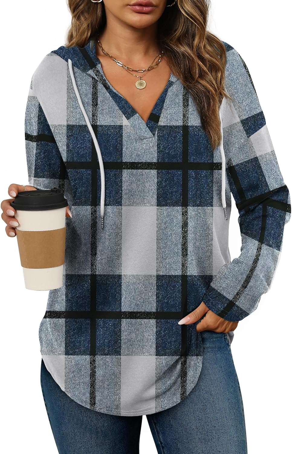 Bofell - Sudaderas con capucha para mujer, sudaderas de moda para mujer, sudaderas con capucha de gran tamaño, sudaderas de manga larga de ajuste holgado