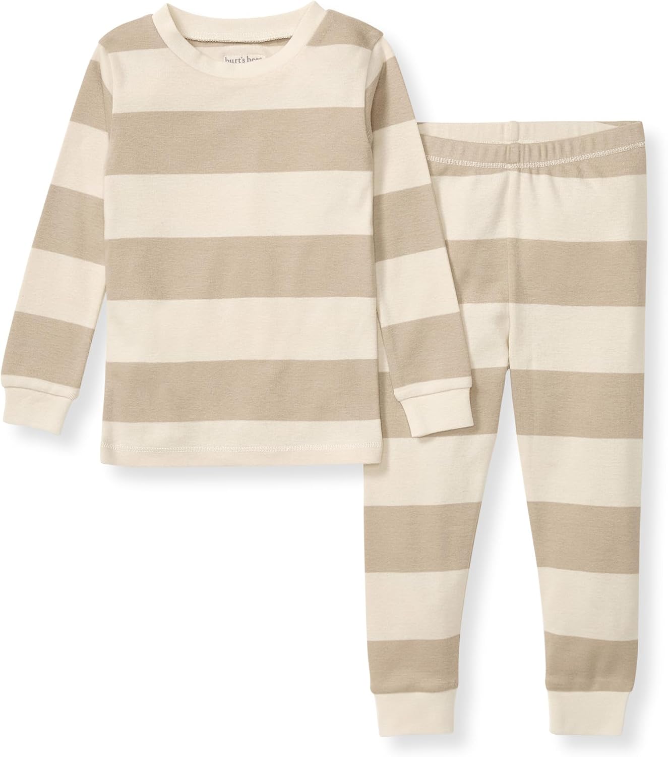 Burt's Bees Baby Pijama de algodón orgánico para niños, conjunto de pijama para niños pequeños, 2 piezas | Soft, cozy, snug fitting pajamas feature stretchy ribbed cuffs and hand painted prints to make bedtime a breeze