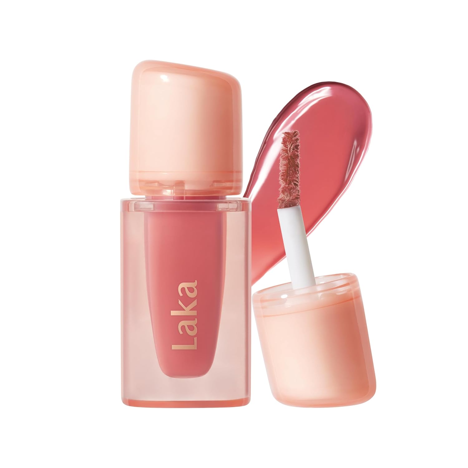 Laka Jelling Nude Gloss Mini, 1.9g/0.07oz, Aceite labial hidratante traslúcido sin manchas, no pegajoso, brillo nutritivo para un aspecto fresco y brillante, vegano, maquillaje de belleza limpia
