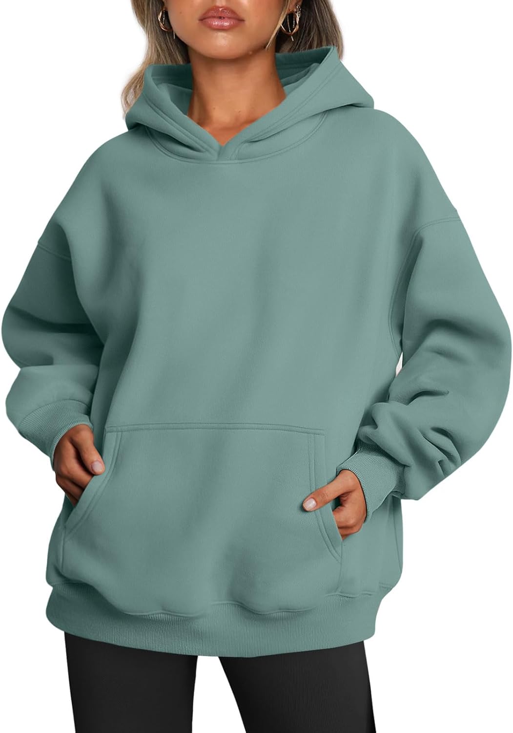 Trendy Queen Sudaderas con capucha de gran tamaño para mujer, sudaderas de felpa para mujer, suéteres de moda de otoño, suéteres de invierno | Gentle Skin Feel, Aesthetic Drop Shoulder, Large Kangaroo Pocket, Seamless Daily Outfit Match