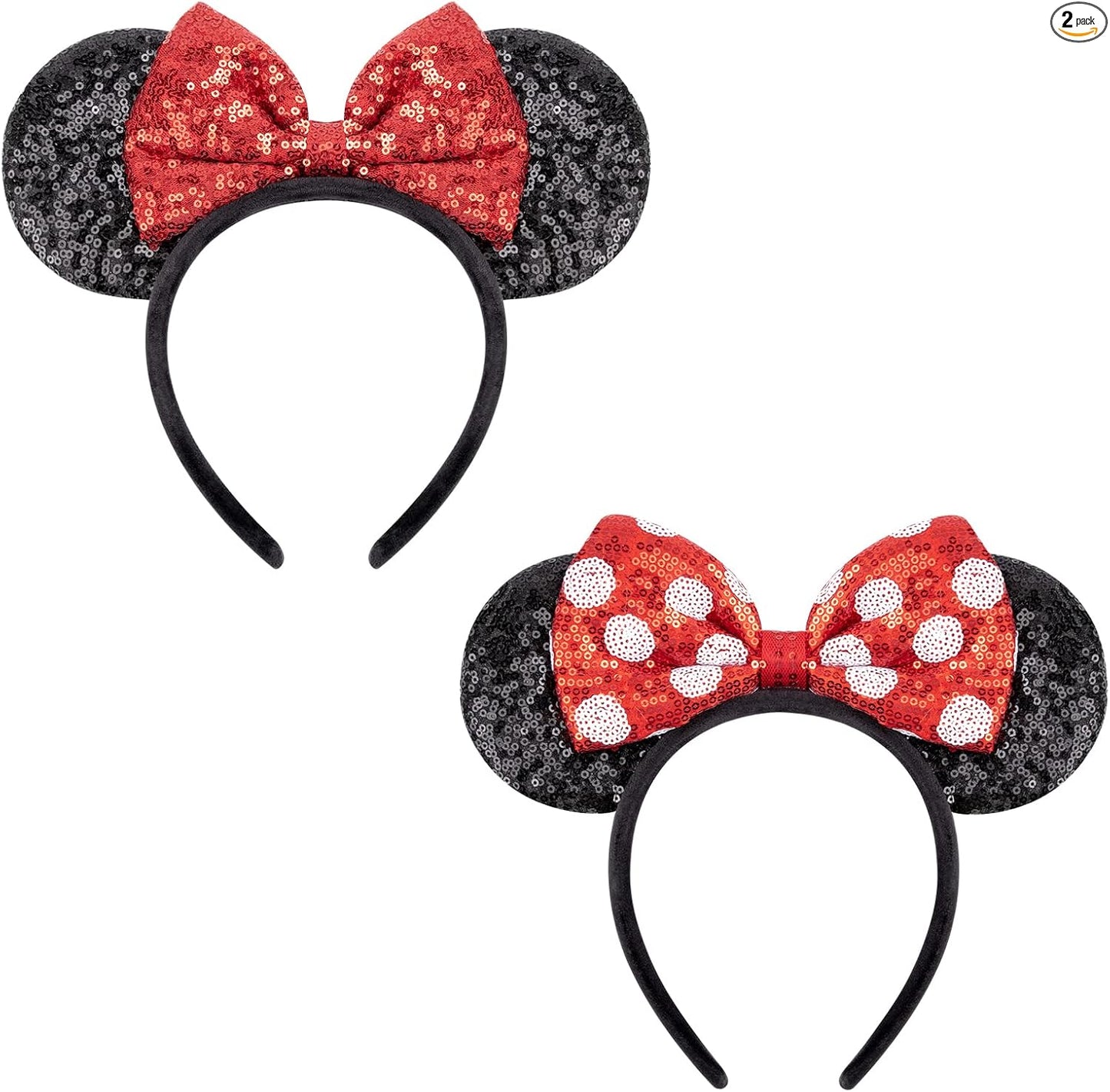DRESHOW Mouse Ears Bow Headbands Sequins Party Decoration Cosplay Costume for Women