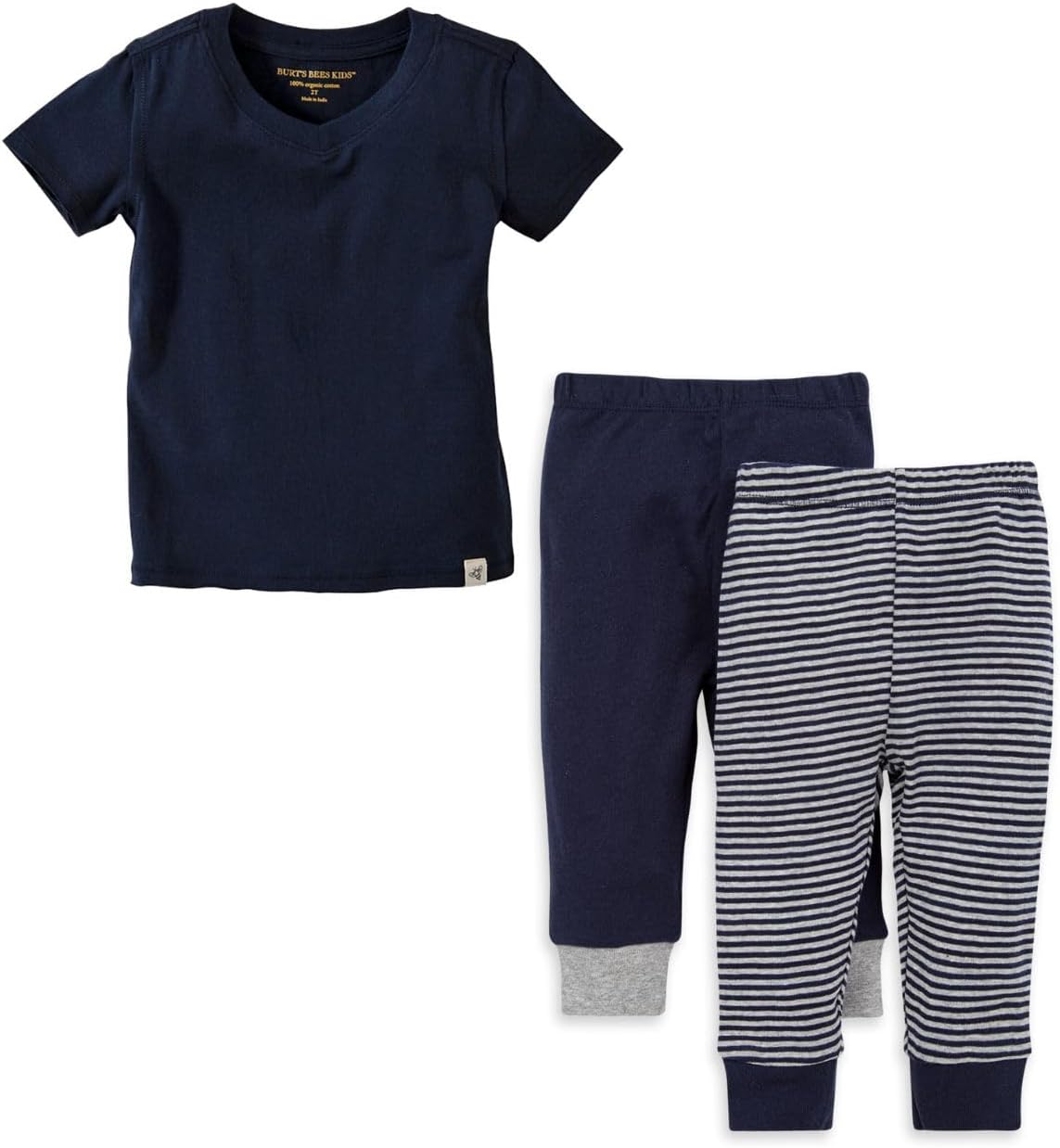 Burt's Bees Baby conjunto de camisa y pantalón para bebé niño, conjunto de camiseta de manga larga y pantalón, 100% algodón orgánico