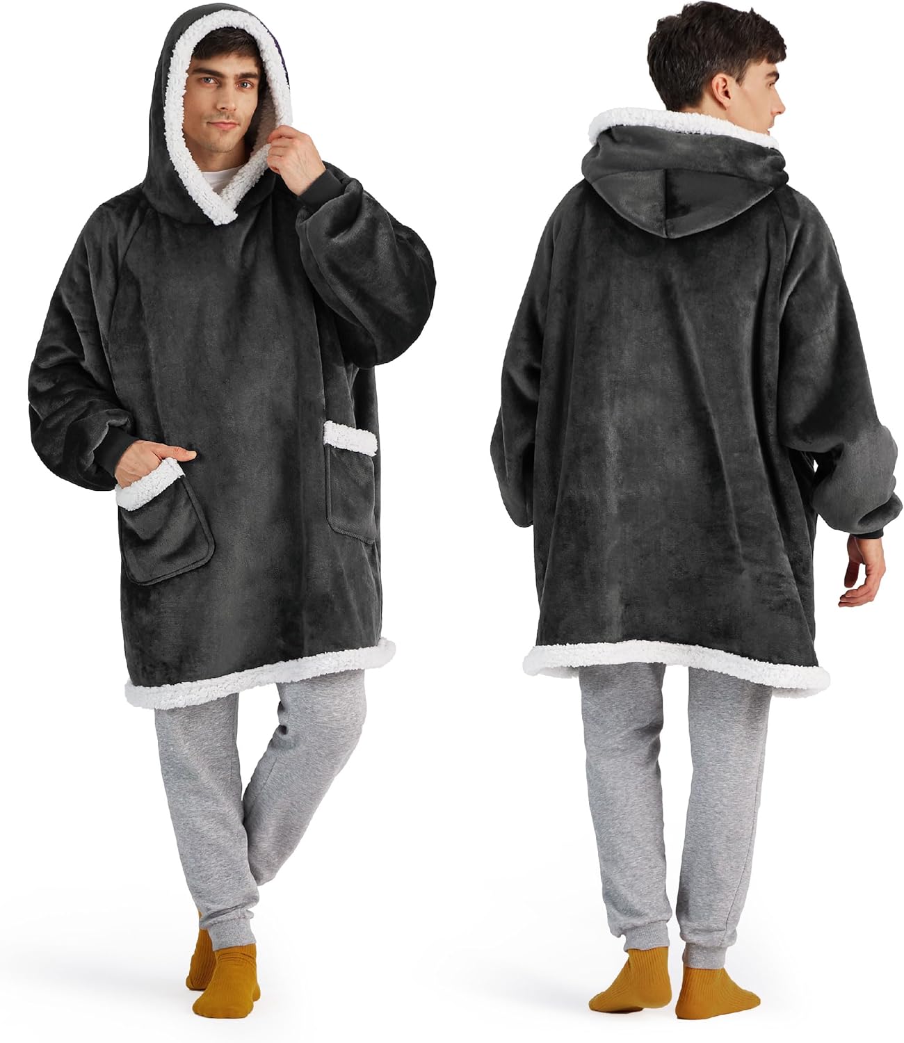 Bedsure - Manta corta de sherpa para llevar puesta