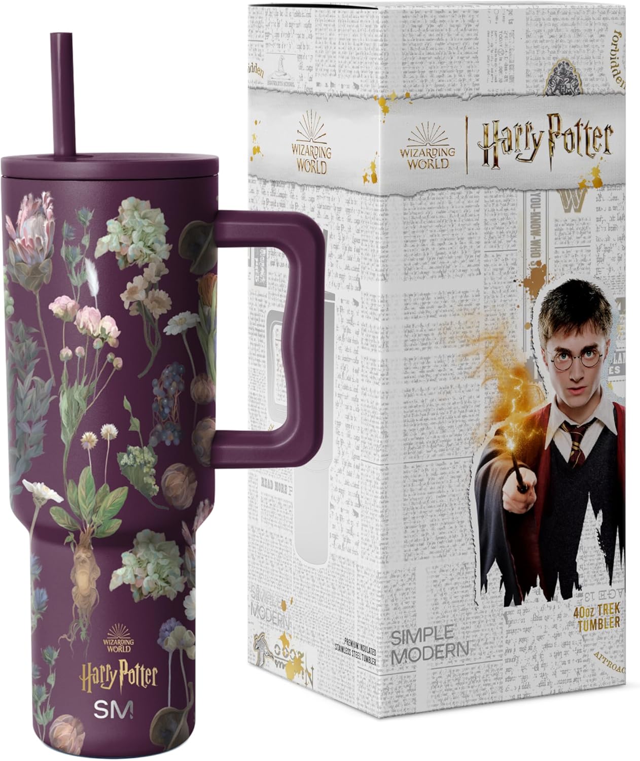 Simple Modern Disney Vaso de 40 oz con Asa y Tapa con Pajita | Botella de Agua de Acero Inoxidable Aislada Reutilizable Taza de Viaje | Regalos para Mujeres | Colección Trek | 40oz | Mickey Mouse