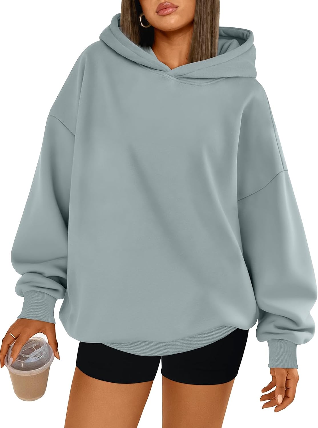 Trendy Queen Sudaderas con capucha de gran tamaño para mujer | Soft Fleece Pullover In A Relaxed, Oversized Fit. Suitable For College Outfits, Trendy Streetwear, And Daily Home Wear