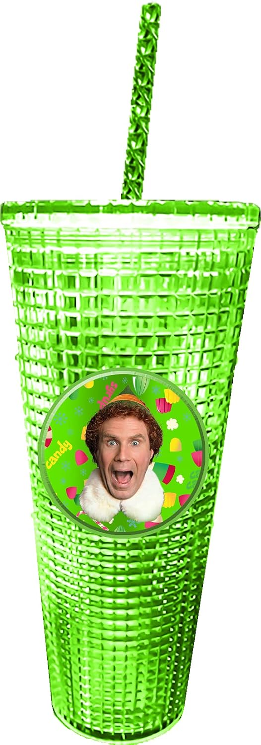 Spoontiques Peanuts Vaso de diamantes, 20 oz - Vaso texturizado con pajita, aislamiento de doble pared, sin BPA - Snoopy