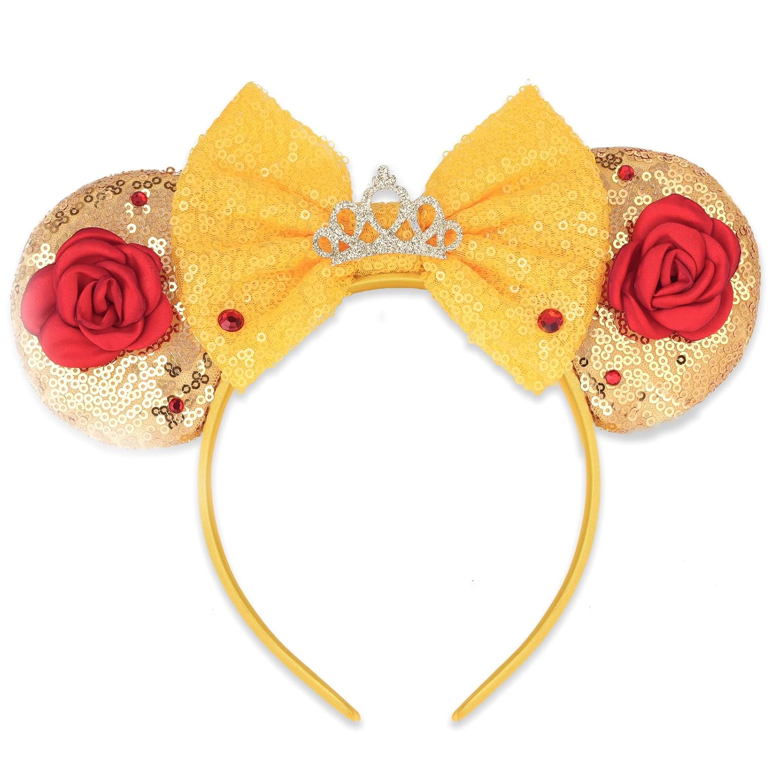 LYLIN Diadema de orejas de ratón, orejas de ratón rosas con lazos de castillo para mujeres y niñas, accesorios para el cabello, orejas de princesa, orejas de parque, viajes, fiesta, cosplay, accesorios de disfraces (castillo rosa)