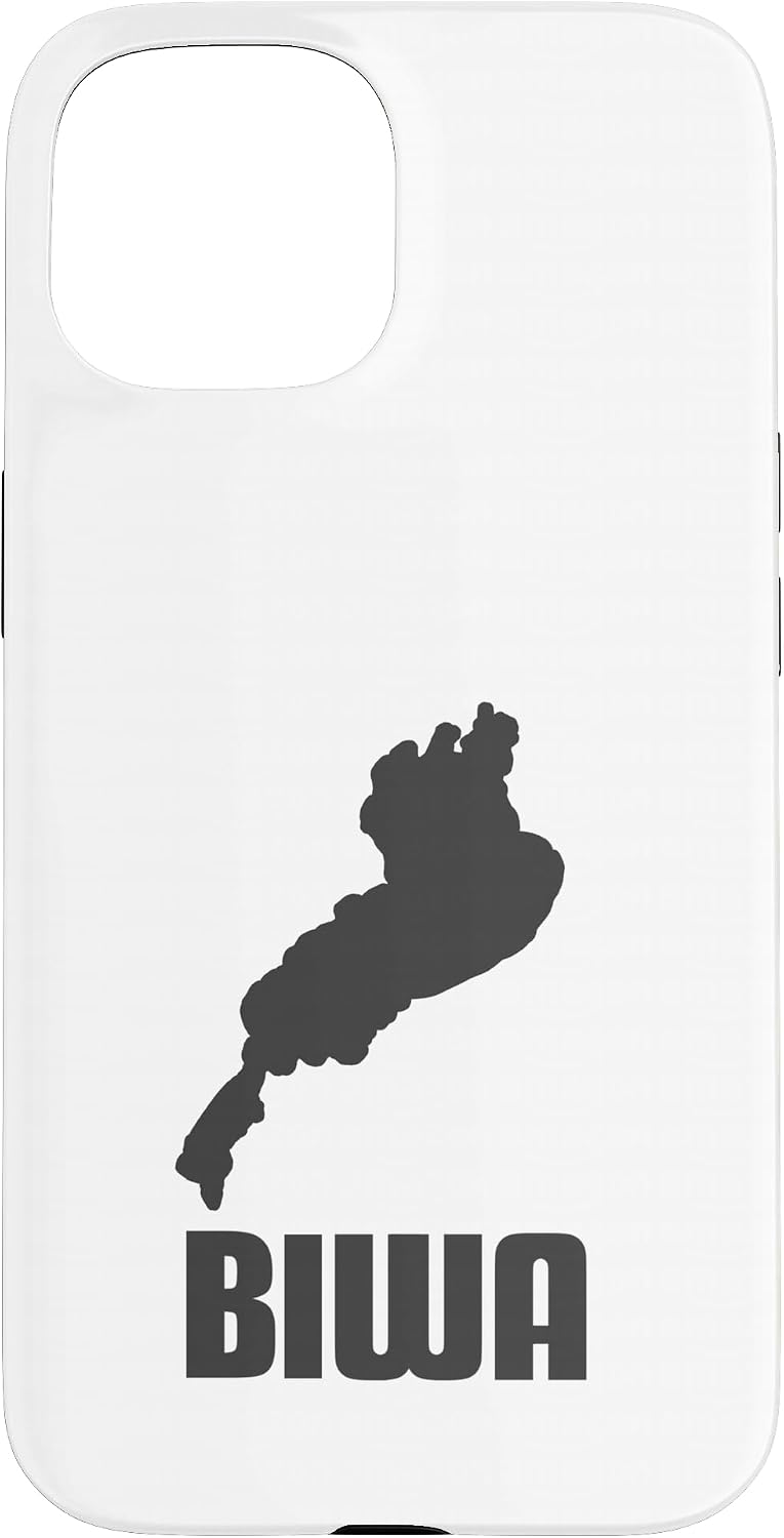 BIWA 琵琶湖 滋賀 地図【47都道府県】ジモティ JIMO-T ブランド パロディ 地元 お土産 プレゼント 面白 スマホケース iPhone 16 用