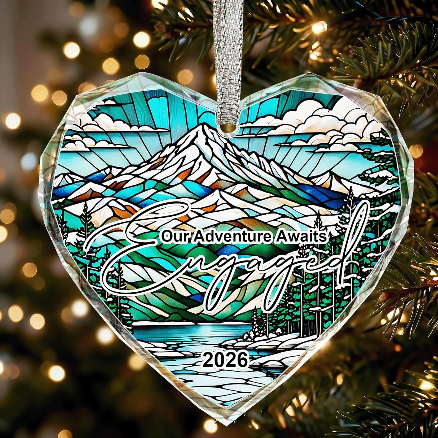Regalos de boda para parejas, cristal de cristal 2026, adorno de primera Navidad para casados, ideas de regalos de boda para recién casados, regalos de despedida de soltera para novia-05