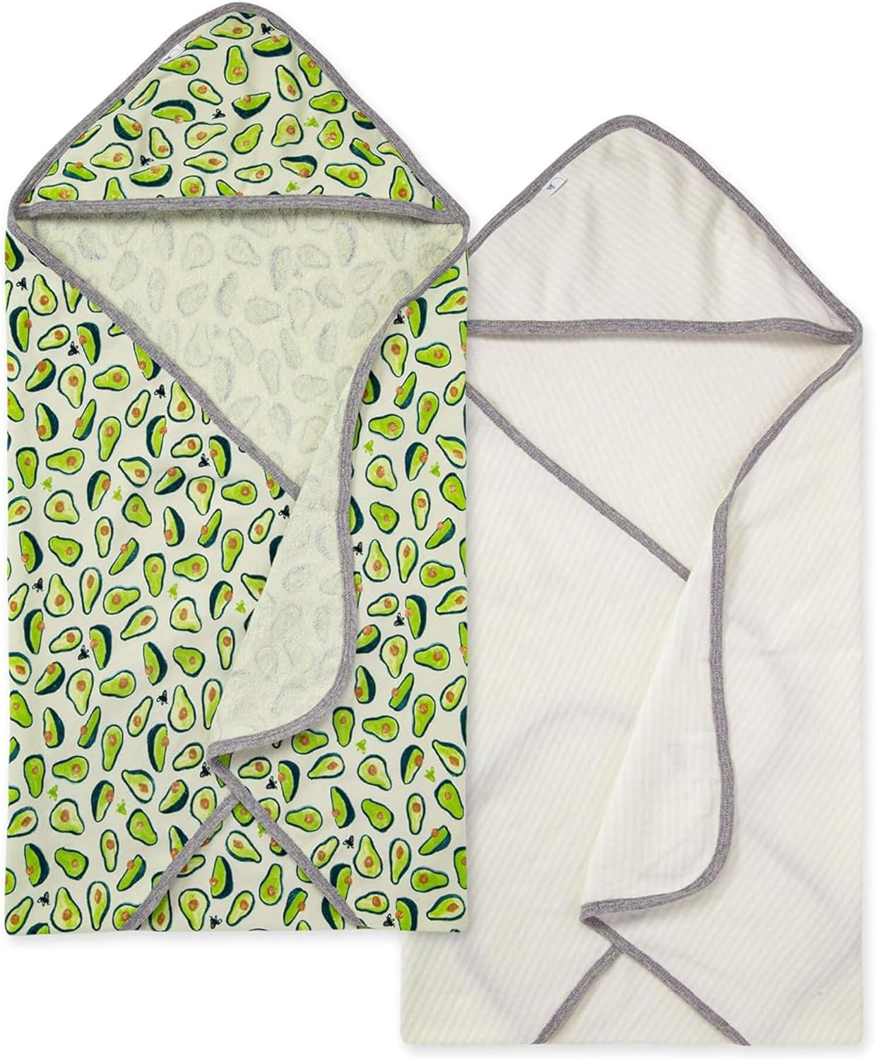 Toalla orgánica con capucha de una sola capa para bebé de Burt's Bees Baby, Paquete de 2, Pequeños patos | Toalla con capucha de algodón 100% orgánico de rizo suave y absorbente que es duradera y suave, mide 29 x 29 pulgadas