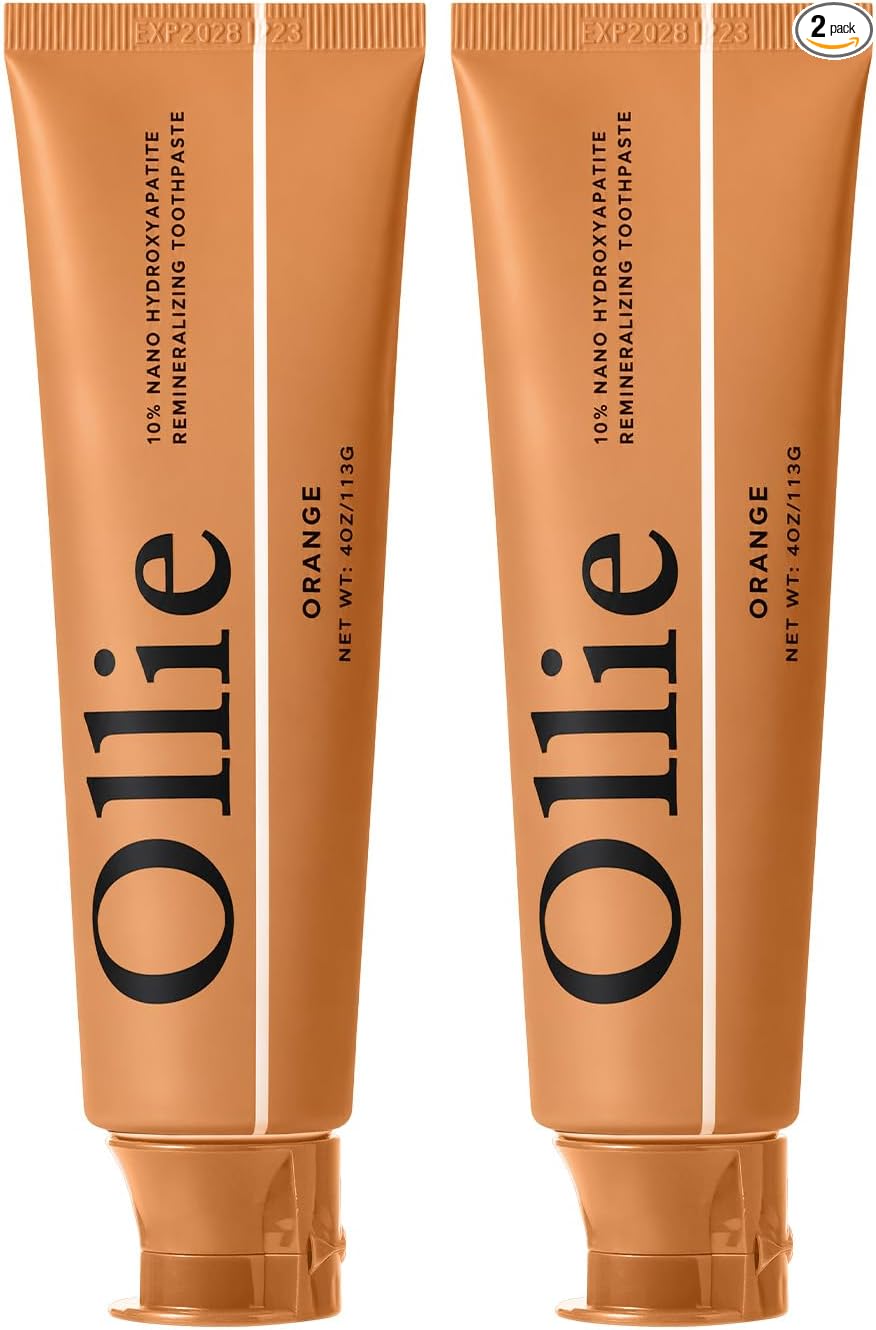 Ollie Pasta de dientes 10% Nano hidroxiapatita sin flúor para esmalte remineralizante, dientes sensibles y blanqueamiento, menta limpia, 4 onzas (paquete de 1)