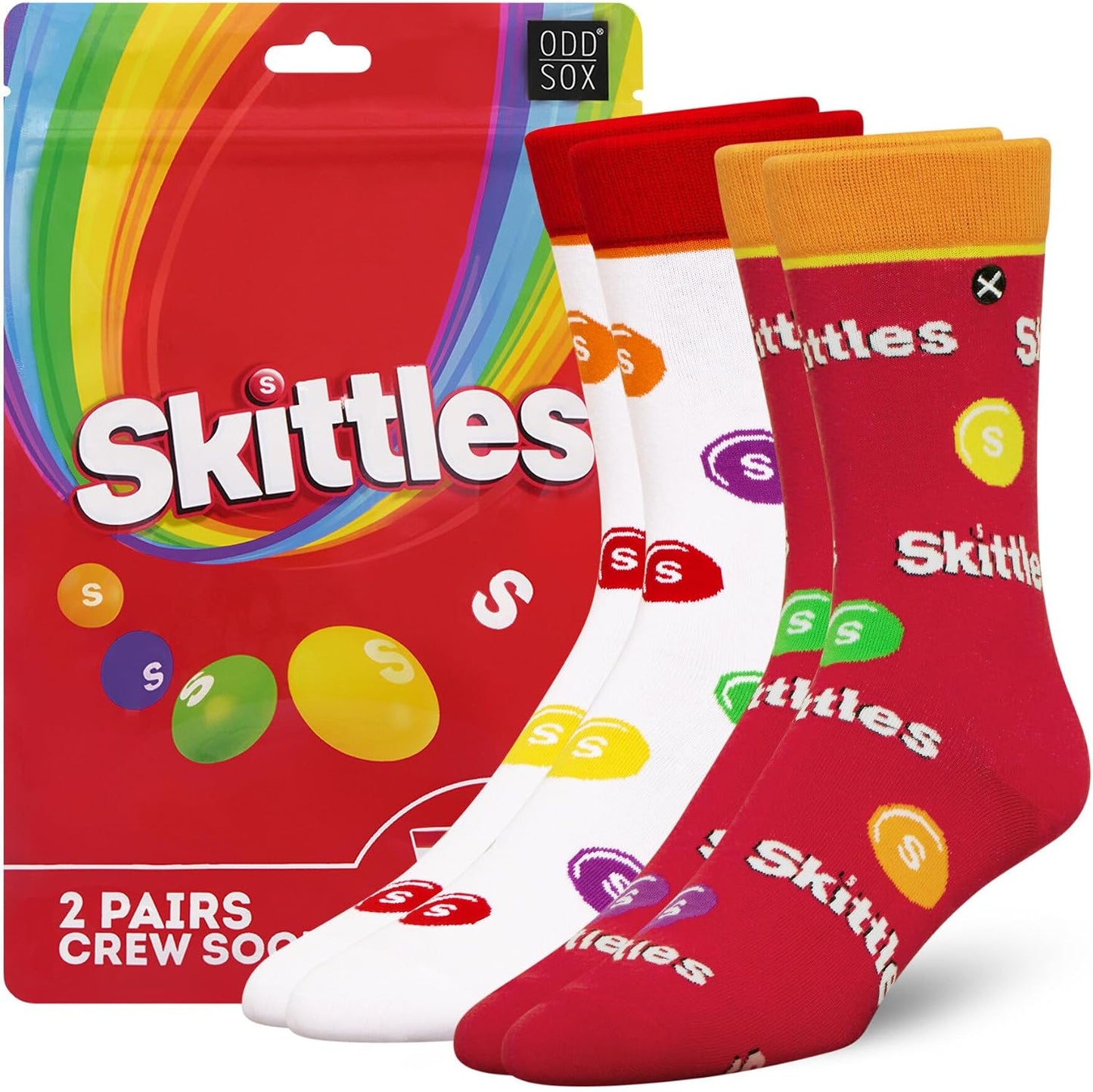 Odd Sox ODDMART Candy & Sweet Snack - 2 pares de novedad – Parche agrio de Oreo Reese's Skittles Starburst y más – Regalo