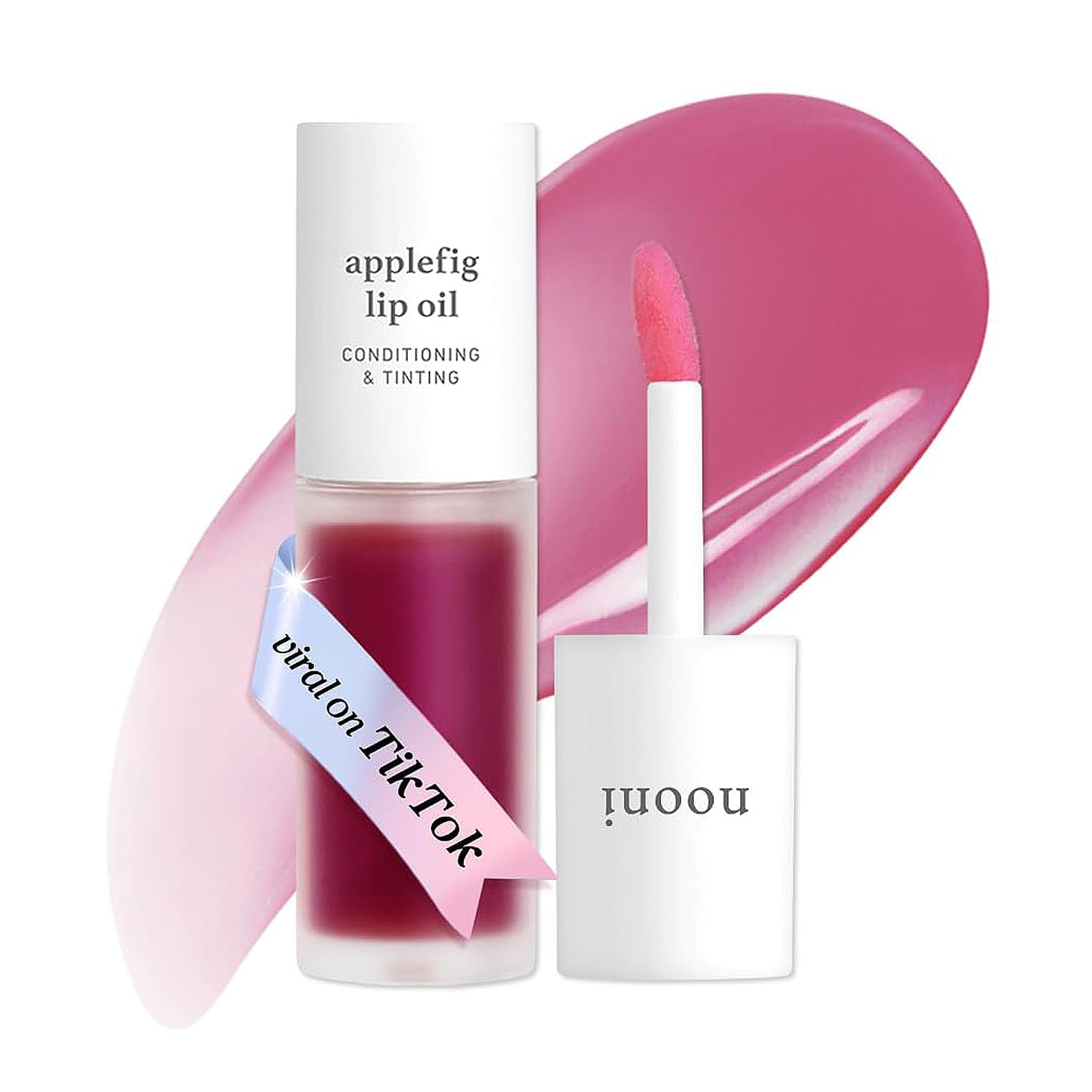 NOONI - Aceite coreano para labios, de larga duración, hidratante, revitalizante para labios secos, impermeable, relleno de calcetines para niñas adolescentes, 0.12 fl.oz, Appleplum