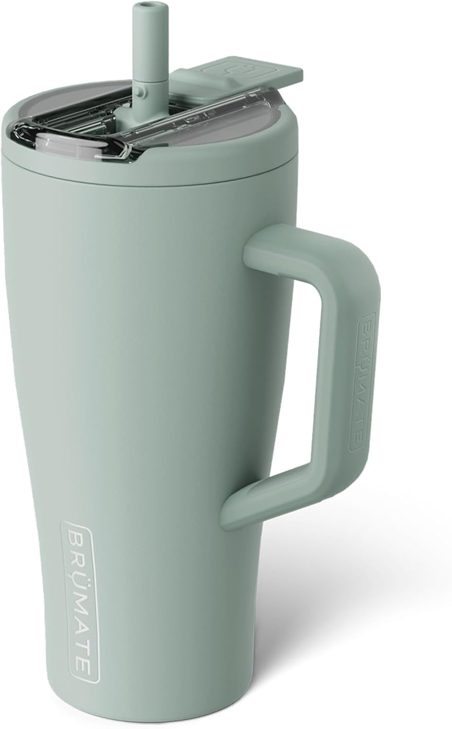 BrüMate Era Flip - Vaso de 40 onzas con tapa con pajilla cubierta 100 % a prueba de fugas, popote higiénico cubierto, botella de agua de acero inoxidable aislada con asa, apto para portavasos, sin BPA (Lilac Dusk)