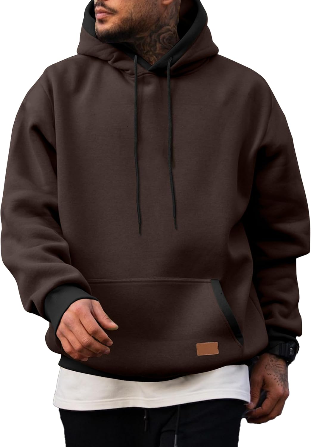 JMIERR - Sudaderas con capucha de algodón para hombre, casuales, de manga larga, con cordón, de forro polar, con bolsillos