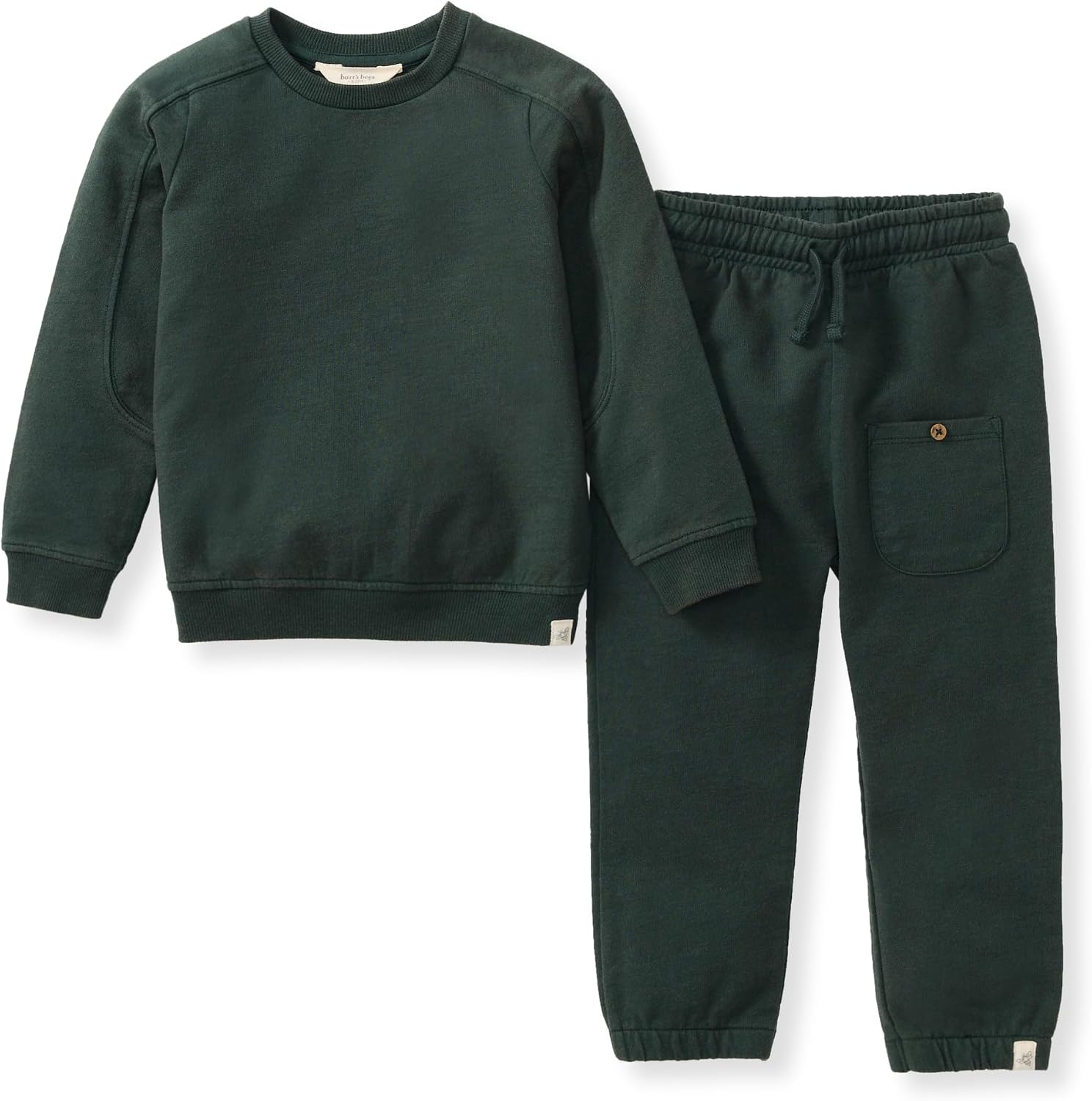 Burt's Bees Baby Boys Shirt and Pant Set, Long Sleeve Top & Bottom Outfit Bundle, 100% Organic Cotton