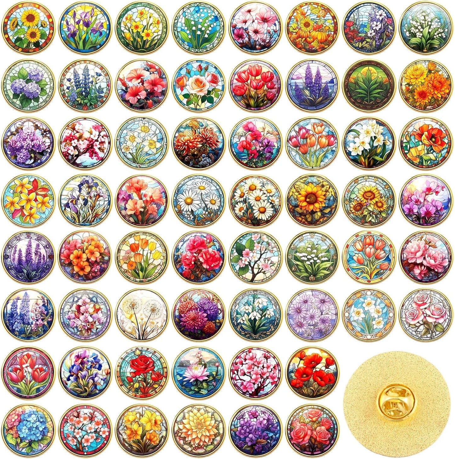 Landical 30 piezas, lindos pines de esmalte a granel, flores de plantas, animales, Halloween, gato negro, gótico, calabazas de otoño, primavera, broches de solapa de dibujos animados, pin de joyería