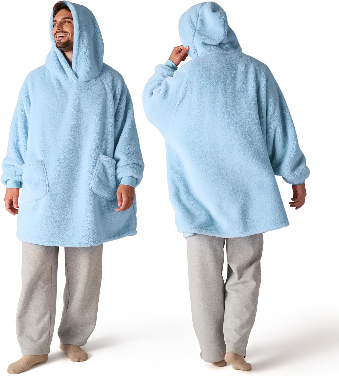Bedsure Mantas Ponibles con Capucha, Regalos de Navidad para Mujeres, Esposa, Novia, Regalos de Cumpleaños Cálidos y Acogedores para Ella, Esposa, Sudadera Suave y Esponjosa, Mantas con Capucha de