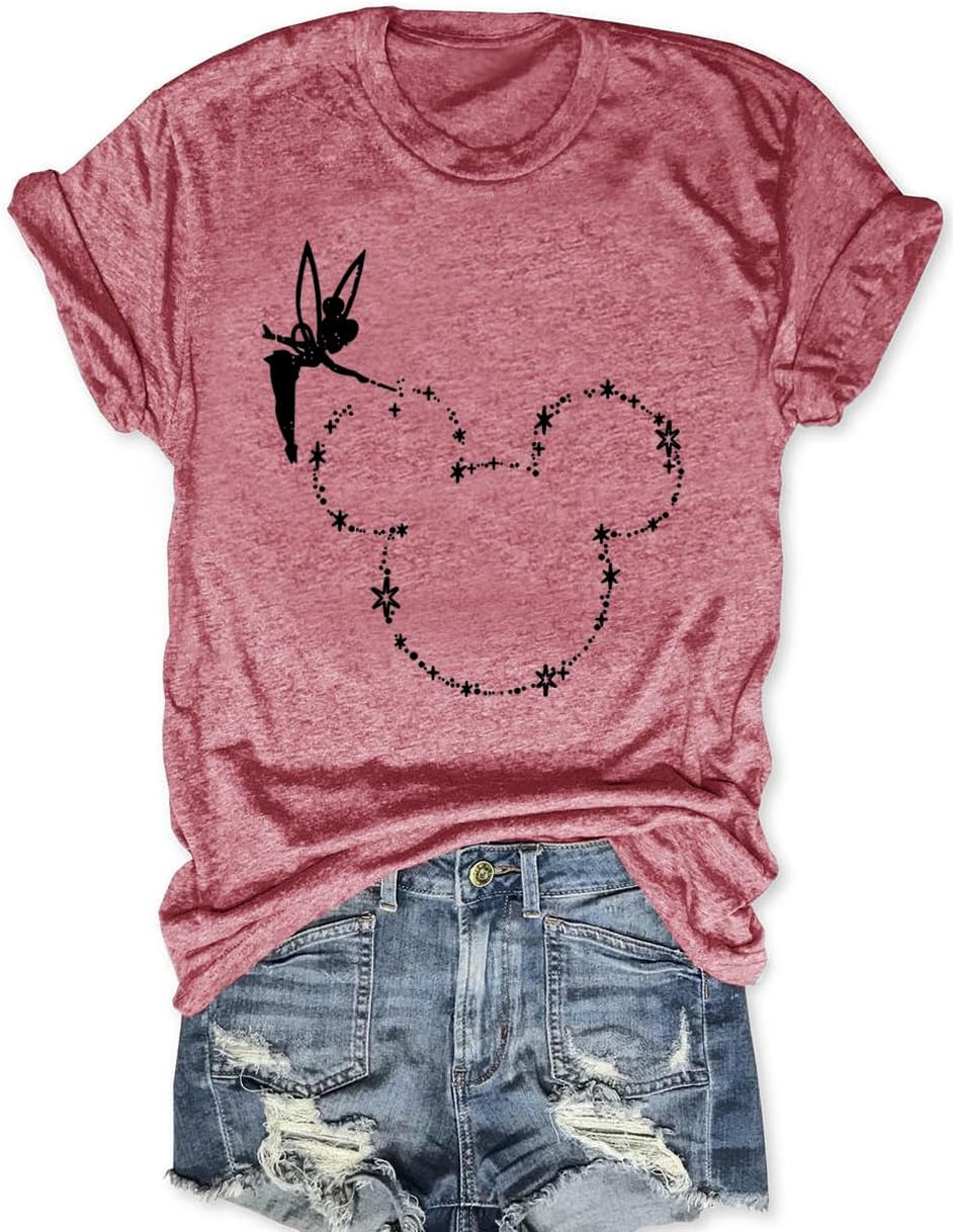 Magic Kingdom Castle - Camisa casual de manga corta para vacaciones, ropa bohemia para mujer, lindas camisetas de verano