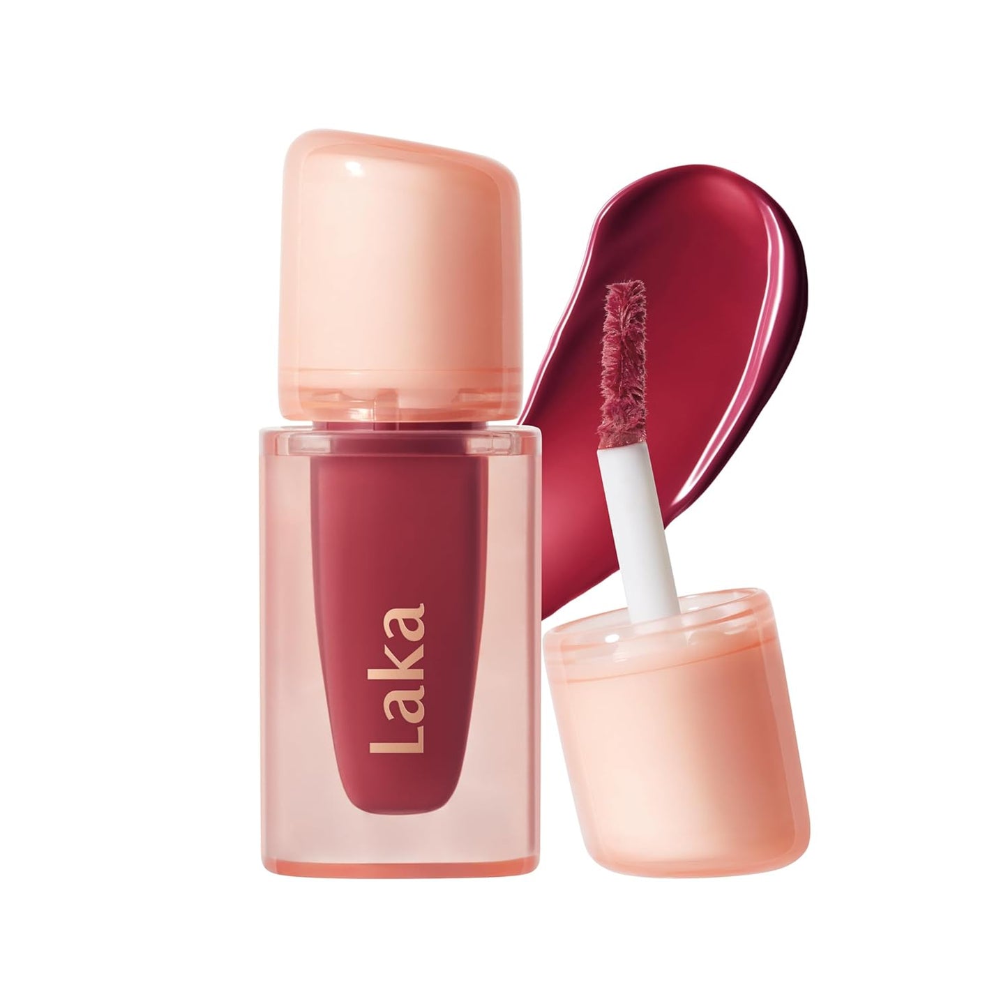 Laka Jelling Nude Gloss Mini, 1.9g/0.07oz, Aceite labial hidratante traslúcido sin manchas, no pegajoso, brillo nutritivo para un aspecto fresco y brillante, vegano, maquillaje de belleza limpia