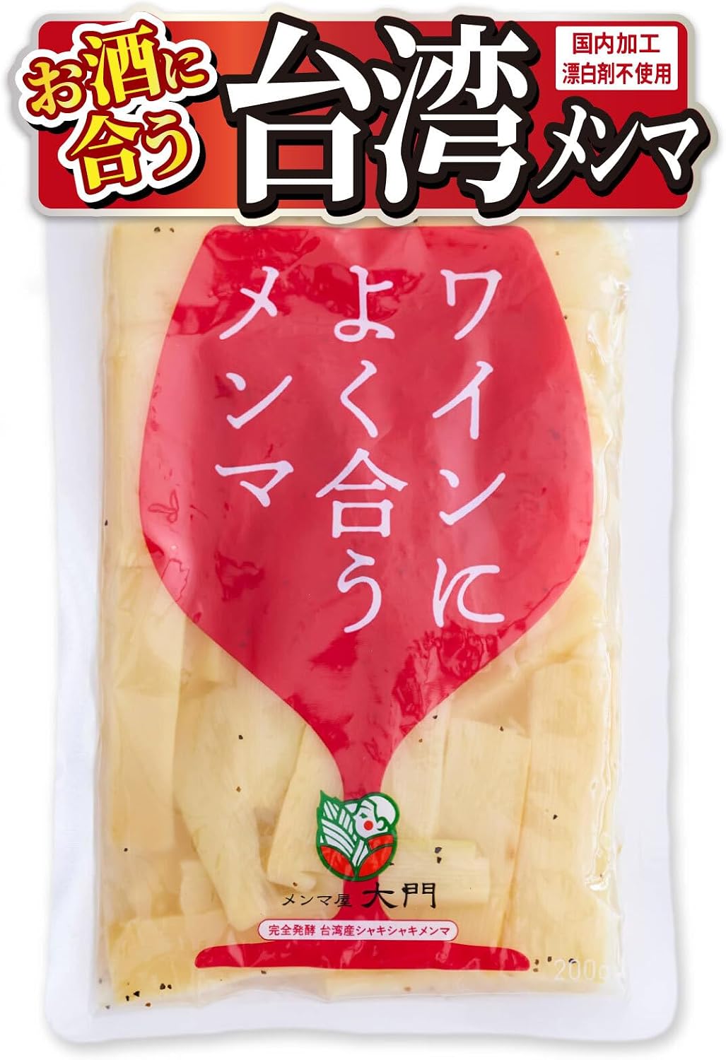 Menmaya Daimon Snacks, Goes Well with Highball, Menma 7.1 oz (200 g), Seafood Umami and Black Pepper Accented, Seasoned Extra Thick Meaty Texture, Fully Fermented Ingredients, No Bleach Used