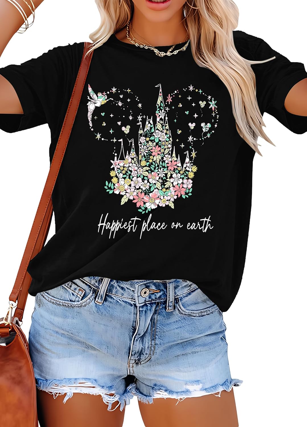 Camiseta mágica para mujer, diseño de Believe in Magic, camiseta de manga corta con estampado gráfico lindo